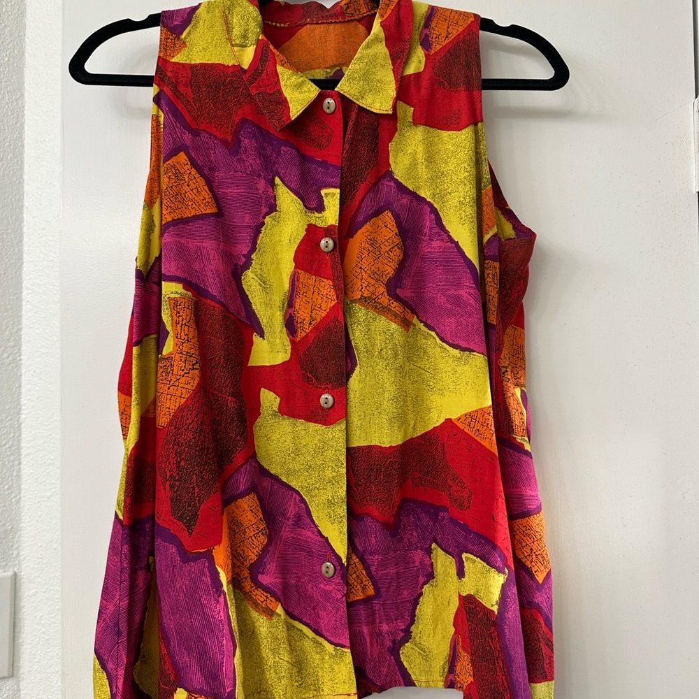 Vibrant Multicolor Sleeveless Women's Top